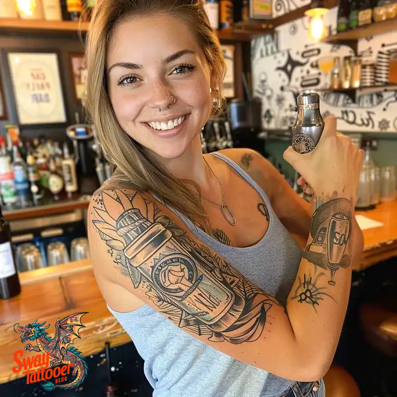120 Bartender Tattoo Designs: Shaker Symbols, Style & Care 64 Bartender Tattoo Ideas