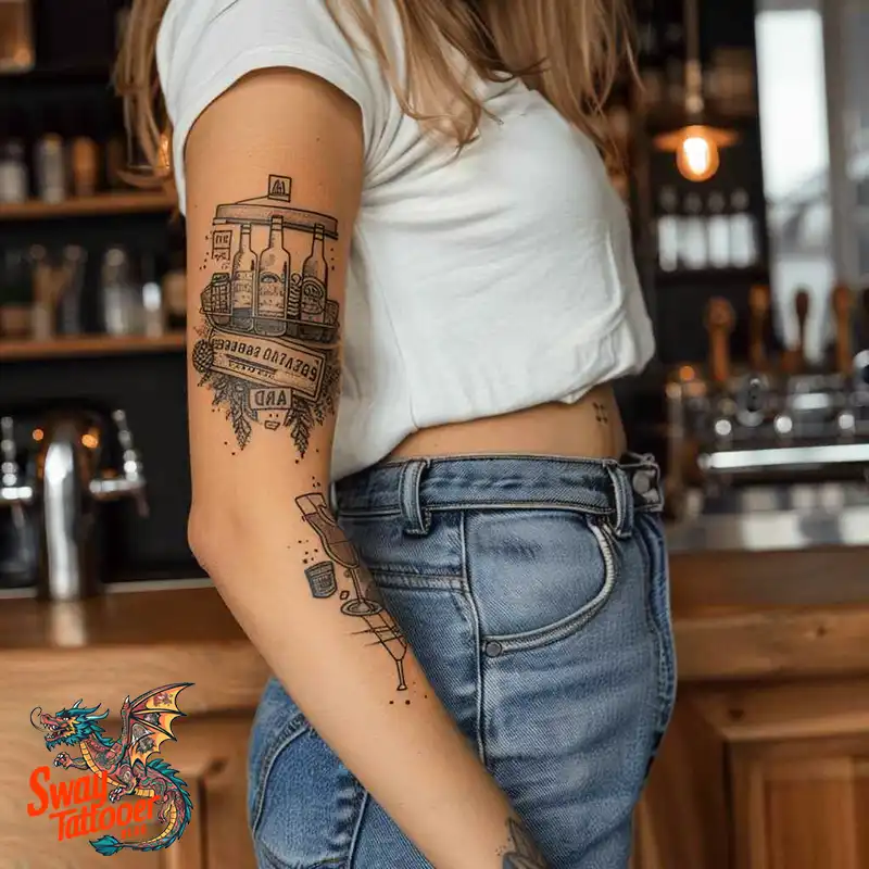120 Bartender Tattoo Designs: Shaker Symbols, Style & Care 62 Bartender Tattoo Ideas