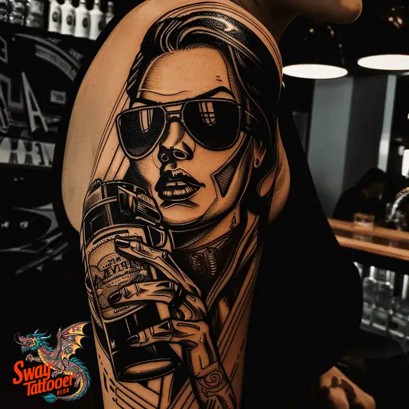 120 Bartender Tattoo Designs: Shaker Symbols, Style & Care 61 Bartender Tattoo Ideas