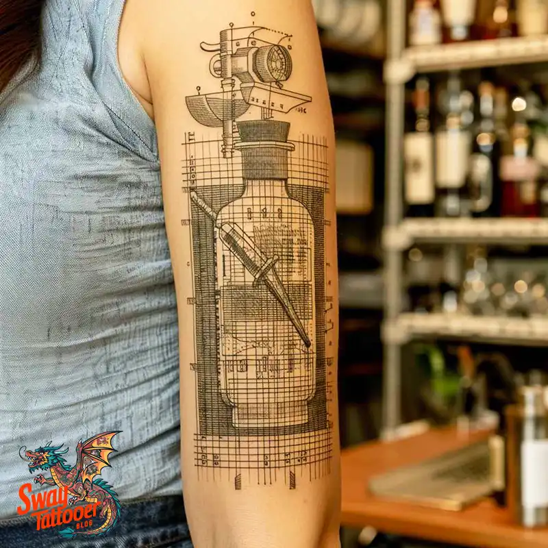 120 Bartender Tattoo Designs: Shaker Symbols, Style & Care 29 Bartender Tattoo Designs