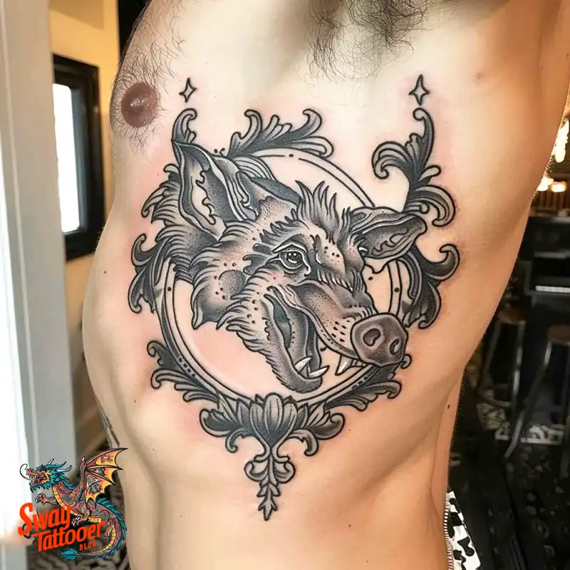 100 Boar Tattoo Design Ideas with Meaning & Symbolism 108 boar 1
