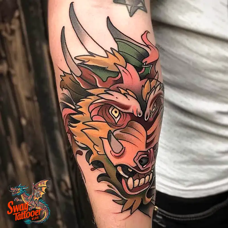 100 Boar Tattoo Design Ideas with Meaning & Symbolism 99 boar10