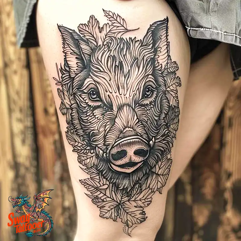 100 Boar Tattoo Design Ideas with Meaning & Symbolism 106 boar3