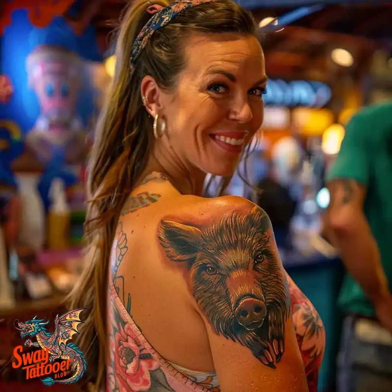 100 Boar Tattoo Design Ideas with Meaning & Symbolism 78 wild boar tattoo