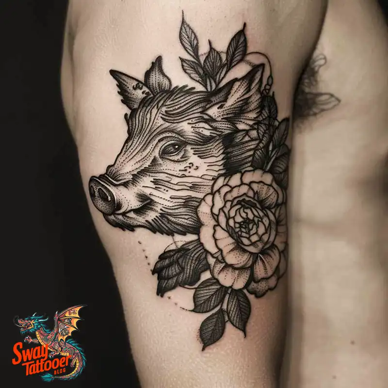100 Boar Tattoo Design Ideas with Meaning & Symbolism 103 boar6