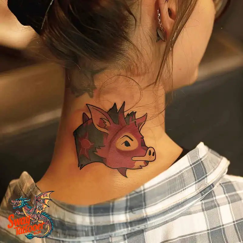 100 Boar Tattoo Design Ideas with Meaning & Symbolism 44 Pig tattoo