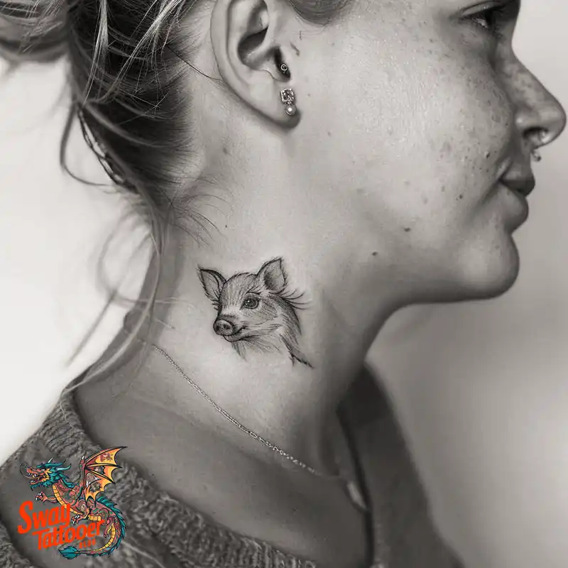 100 Boar Tattoo Design Ideas with Meaning & Symbolism 39 Pig tattoo