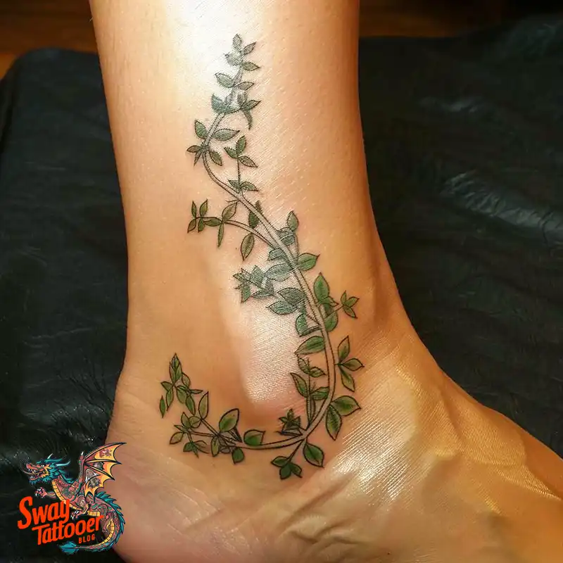 100 Thyme Tattoo Design Ideas: Fine Line Botanical Ink 68 Thyme Tattoo
