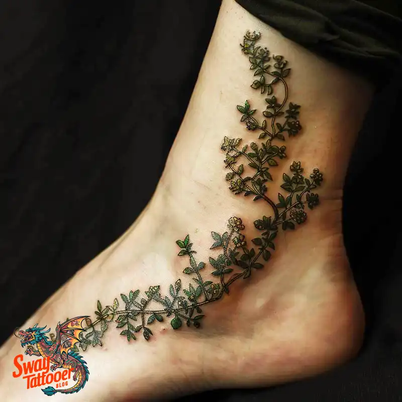 100 Thyme Tattoo Design Ideas: Fine Line Botanical Ink 70 Thyme Tattoo
