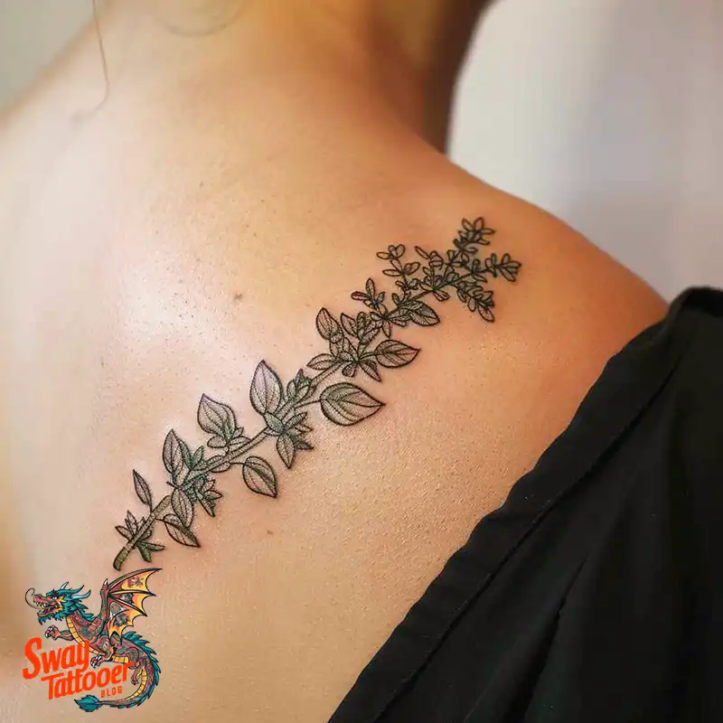 100 Thyme Tattoo Design Ideas: Fine Line Botanical Ink 72 Thyme Tattoo