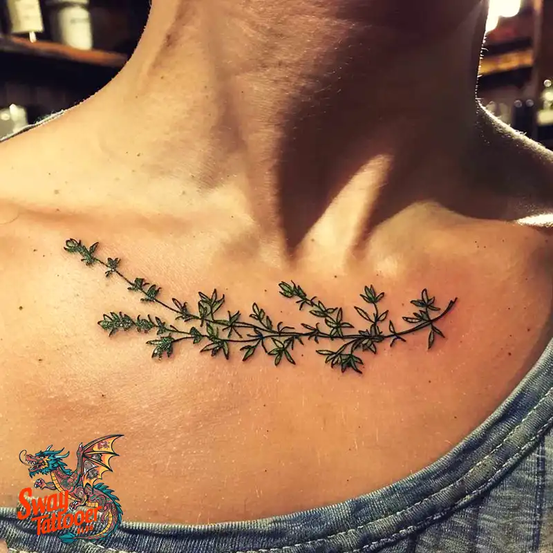 100 Thyme Tattoo Design Ideas: Fine Line Botanical Ink 73 Thyme Tattoo