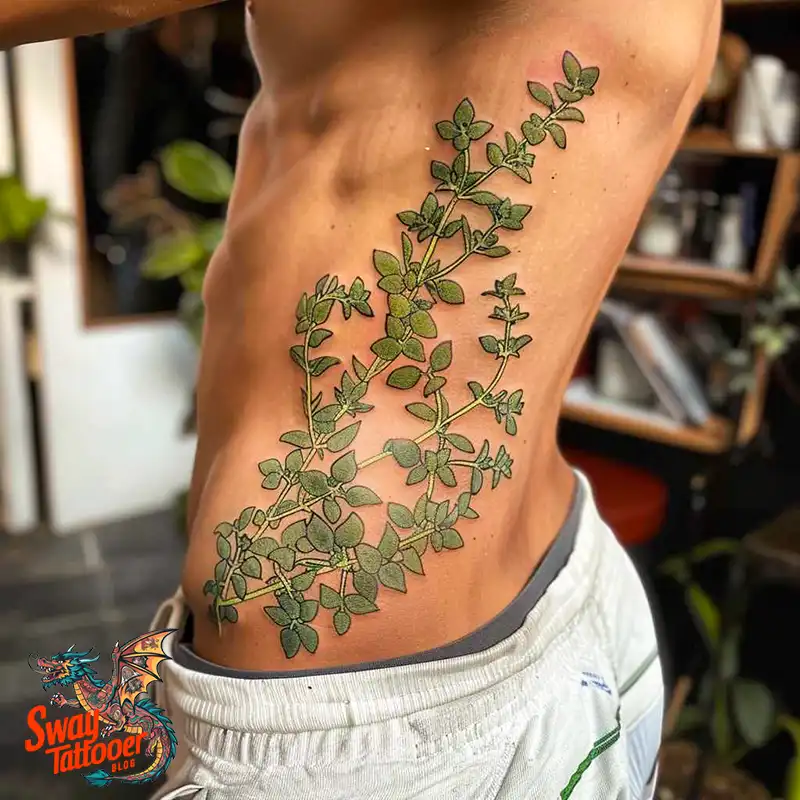 100 Thyme Tattoo Design Ideas: Fine Line Botanical Ink 77 Thyme Tattoo