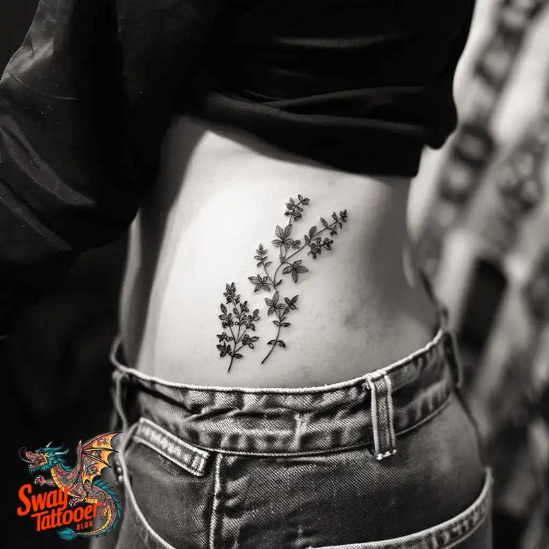 100 Thyme Tattoo Design Ideas: Fine Line Botanical Ink 78 Thyme Tattoo