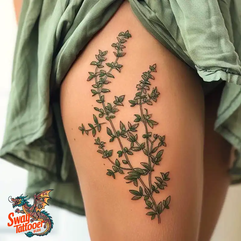 100 Thyme Tattoo Design Ideas: Fine Line Botanical Ink 66 Thyme Tattoo