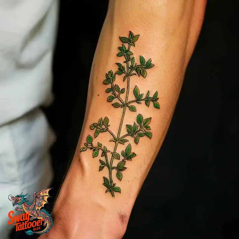 100 Thyme Tattoo Design Ideas: Fine Line Botanical Ink 59 Thyme Tattoo