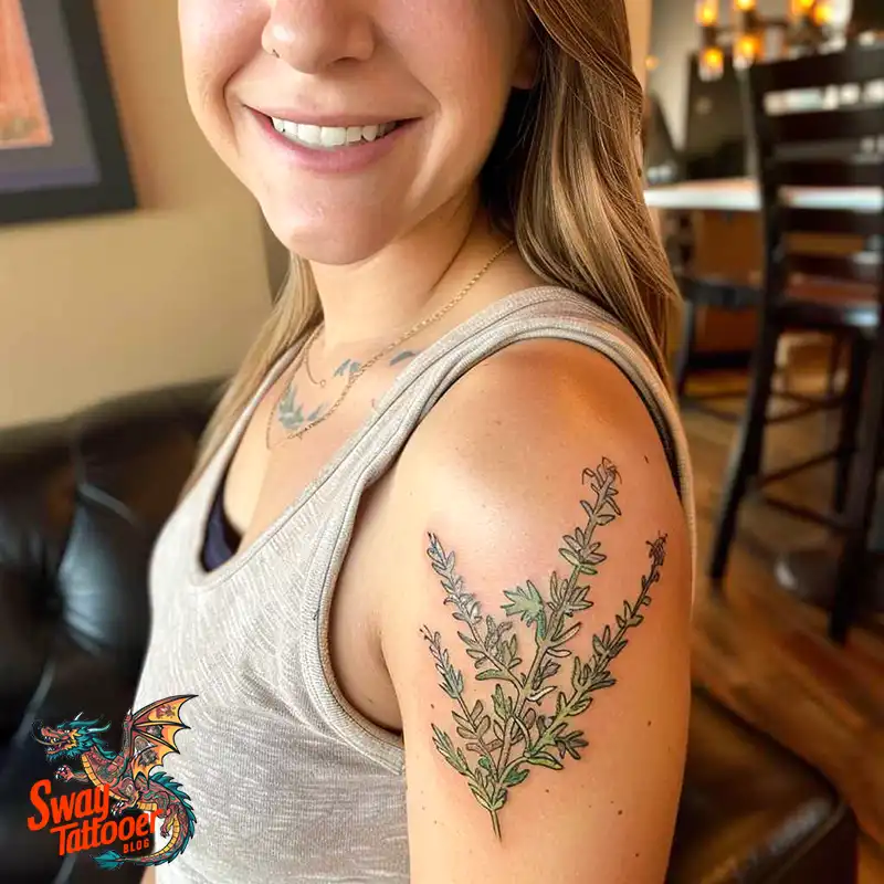 100 Thyme Tattoo Design Ideas: Fine Line Botanical Ink 54 Thyme Tattoo
