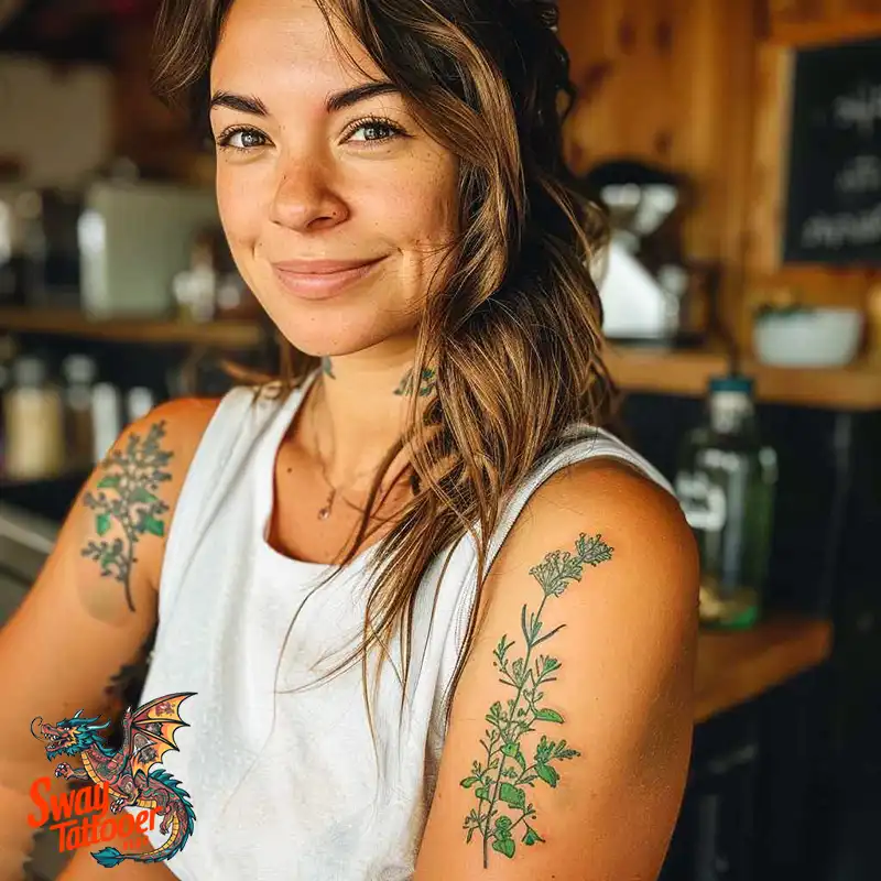100 Thyme Tattoo Design Ideas: Fine Line Botanical Ink 53 Thyme Tattoo