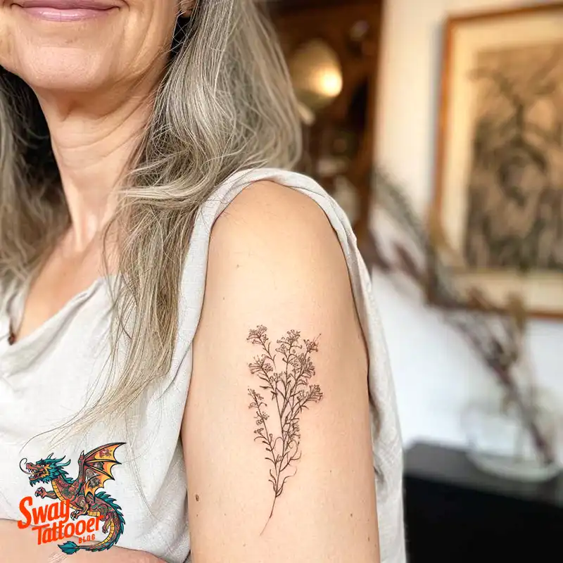 100 Thyme Tattoo Design Ideas: Fine Line Botanical Ink 50 Thyme Tattoo