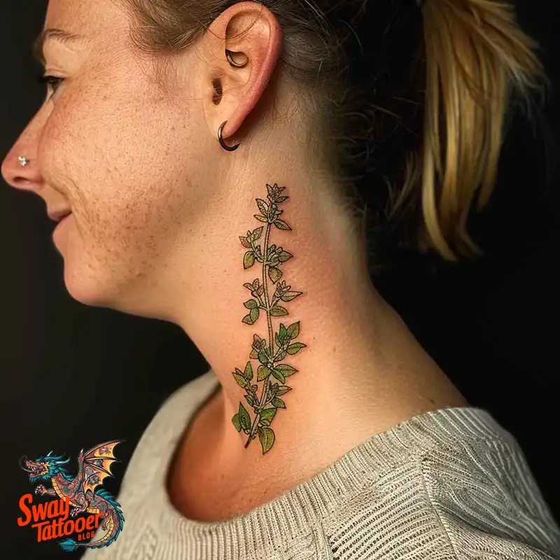 100 Thyme Tattoo Design Ideas: Fine Line Botanical Ink 27 Thyme Tattoo Design