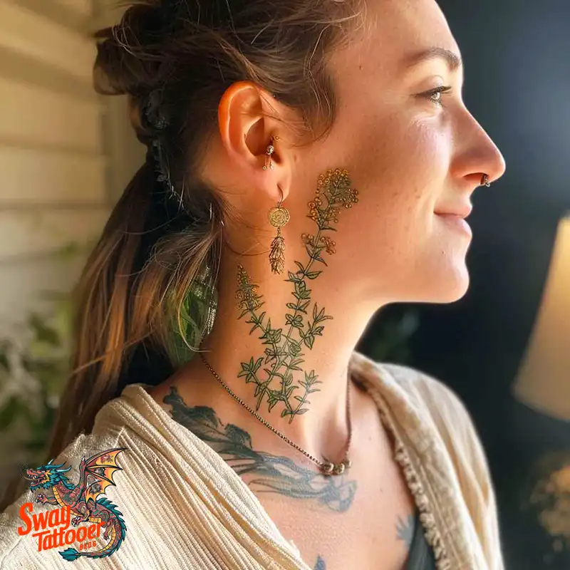 100 Thyme Tattoo Design Ideas: Fine Line Botanical Ink 29 Thyme Tattoo Design