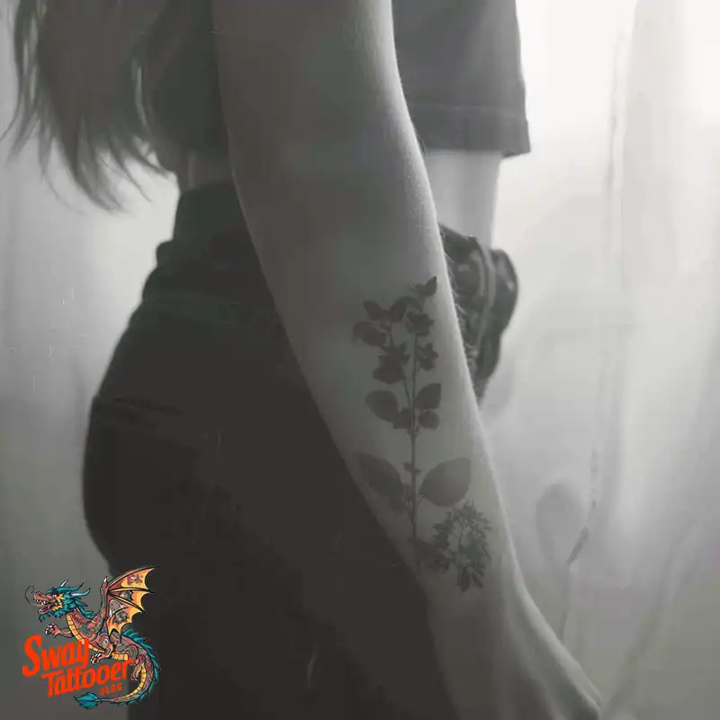 100 Thyme Tattoo Design Ideas: Fine Line Botanical Ink 20 Thyme Tattoo Design