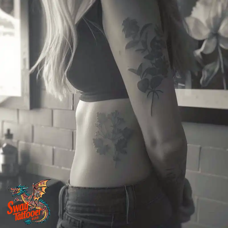 100 Thyme Tattoo Design Ideas: Fine Line Botanical Ink 19 Thyme Tattoo Design