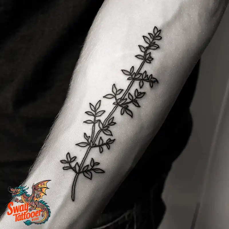 100 Thyme Tattoo Design Ideas: Fine Line Botanical Ink 67 Thyme Tattoo