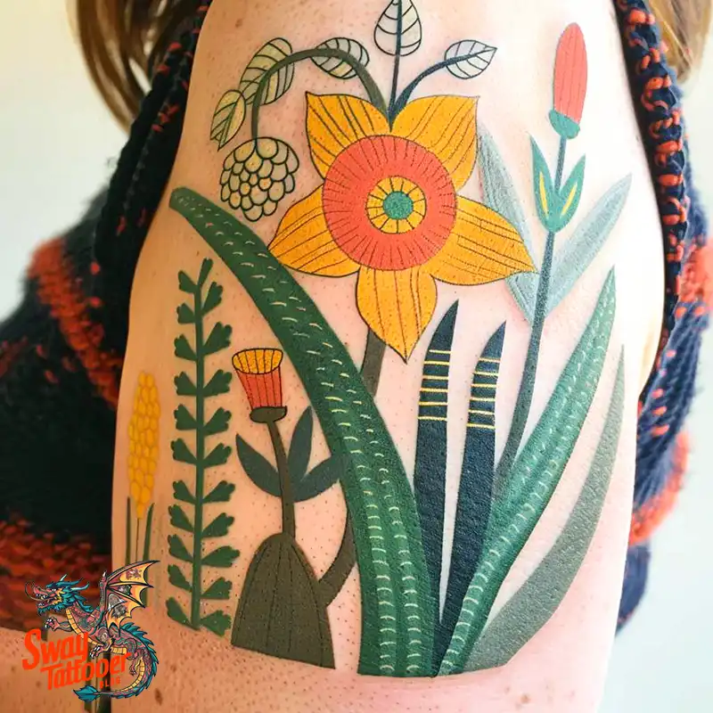 100 Yellow Flower Tattoos Symbolism, Design, and Longevity 93 yellow flower1