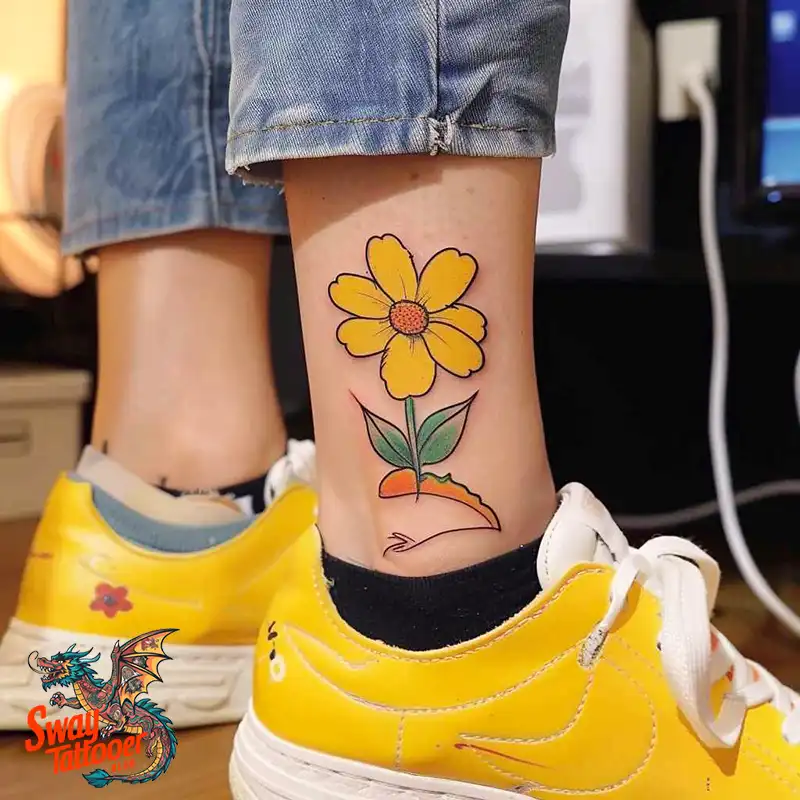 100 Yellow Flower Tattoos Symbolism, Design, and Longevity 70 yellow flower23
