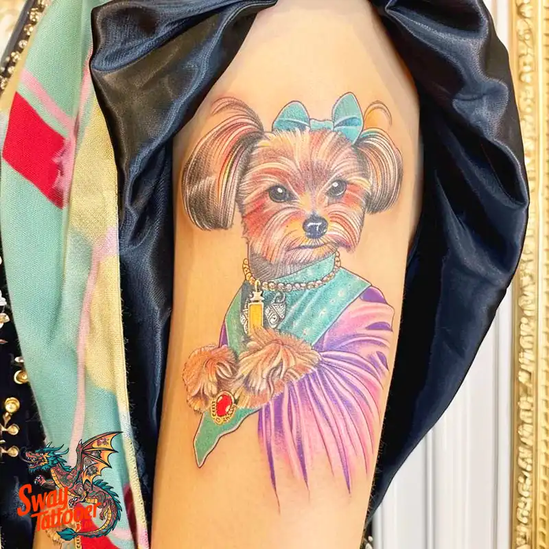 100 Yorkie Tattoo Designs: Symbolism, Placement, and More 66 yorkie16