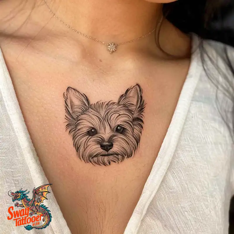 100 Yorkie Tattoo Designs: Symbolism, Placement, and More 36 yorkie45