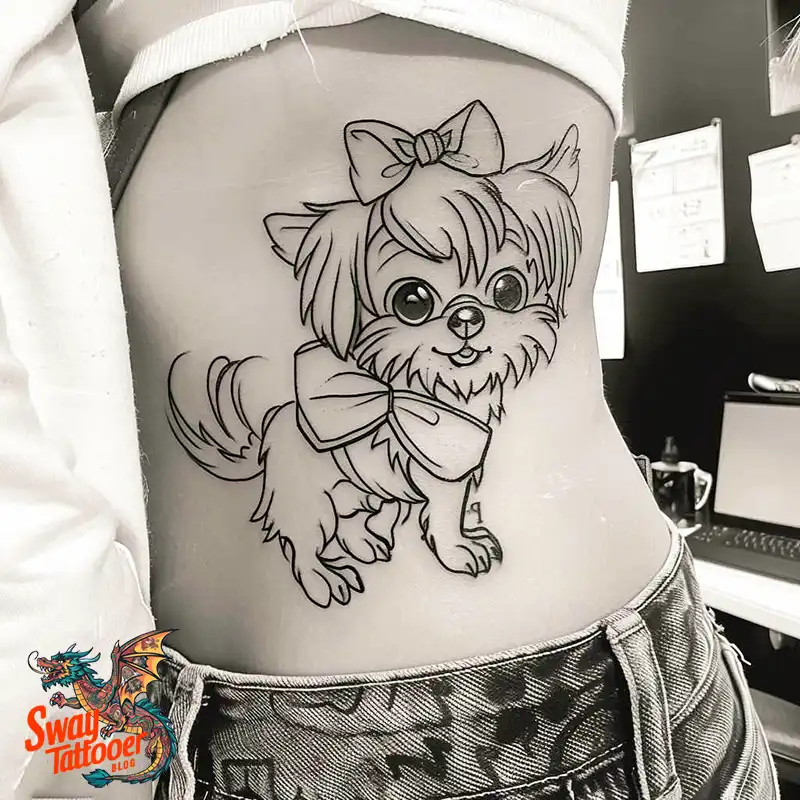 100 Yorkie Tattoo Designs: Symbolism, Placement, and More 27 yorkie54