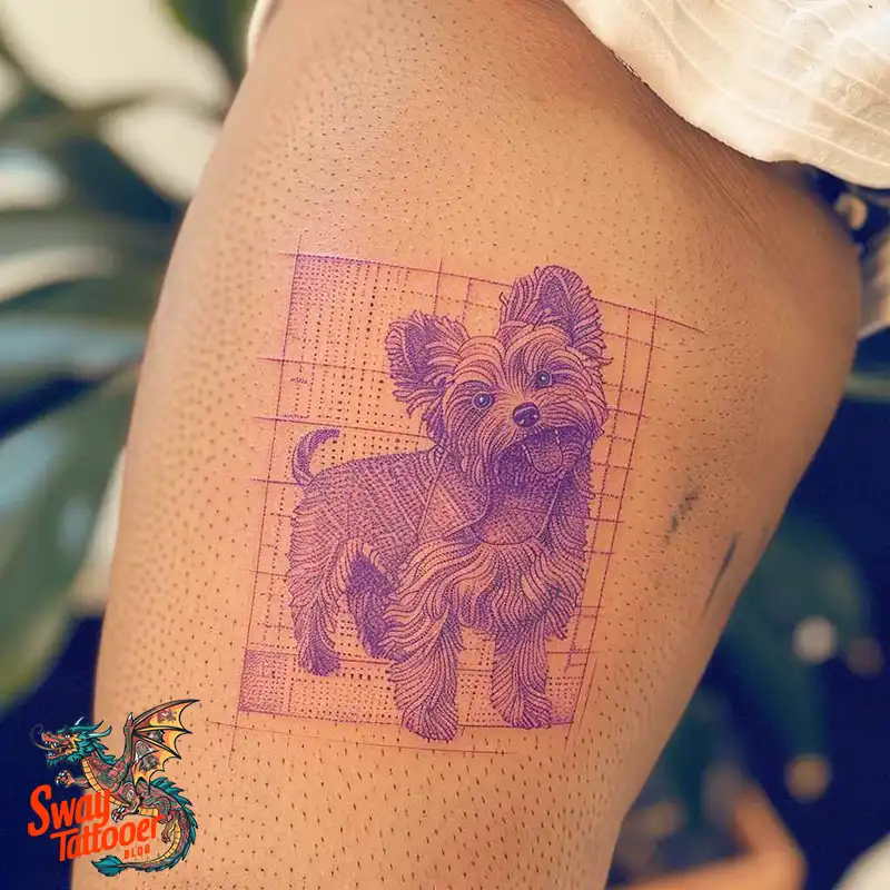 100 Yorkie Tattoo Designs: Symbolism, Placement, and More 25 yorkie56