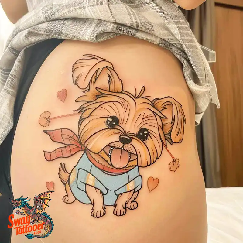 100 Yorkie Tattoo Designs: Symbolism, Placement, and More 22 yorkie59