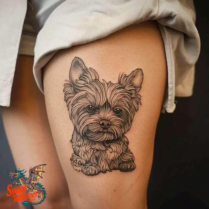 100 Yorkie Tattoo Designs: Symbolism, Placement, and More 21 yorkie60