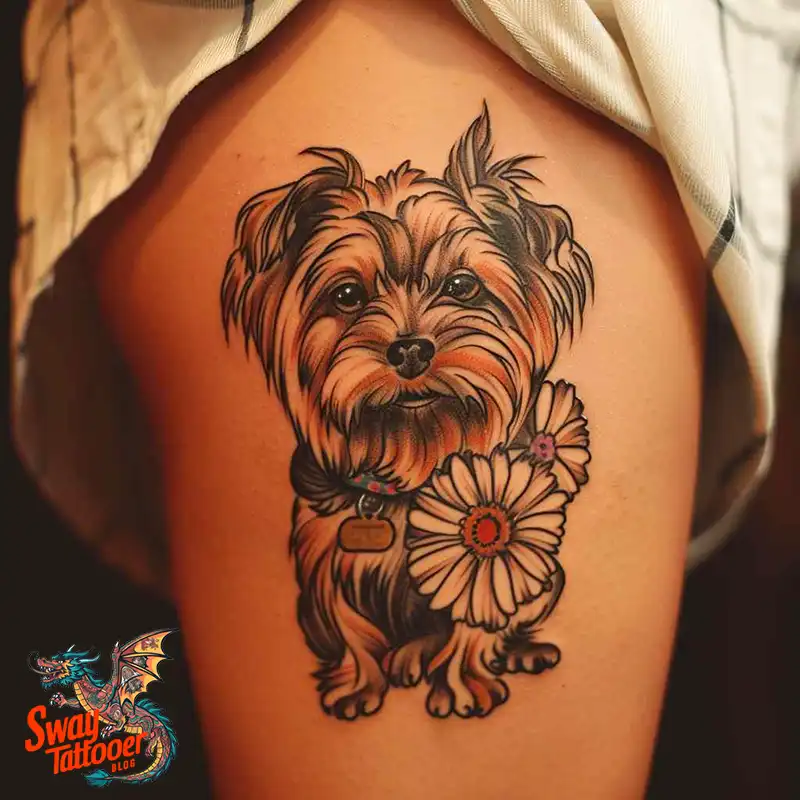 100 Yorkie Tattoo Designs: Symbolism, Placement, and More 5 yorkie76