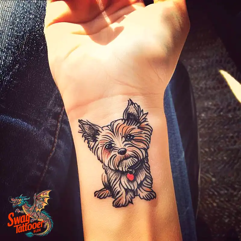 100 Yorkie Tattoo Designs: Symbolism, Placement, and More 3 yorkie78
