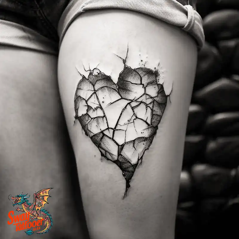 100 Broken Heart Tattoo Design Ideas, Symbolism & Placement 89 broken heart tattoo design