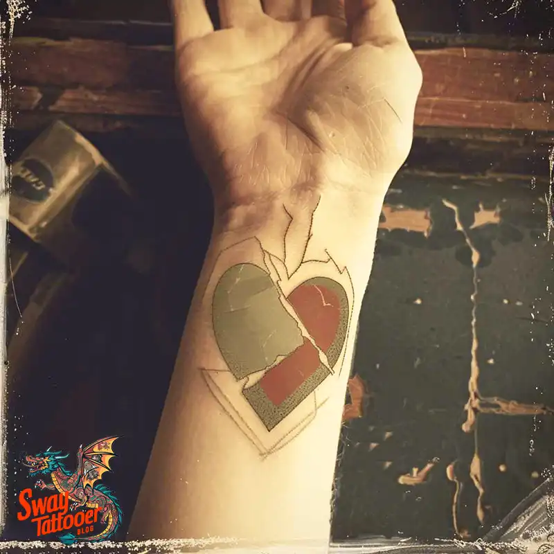 100 Broken Heart Tattoo Design Ideas, Symbolism & Placement 38 broken heart tattoo