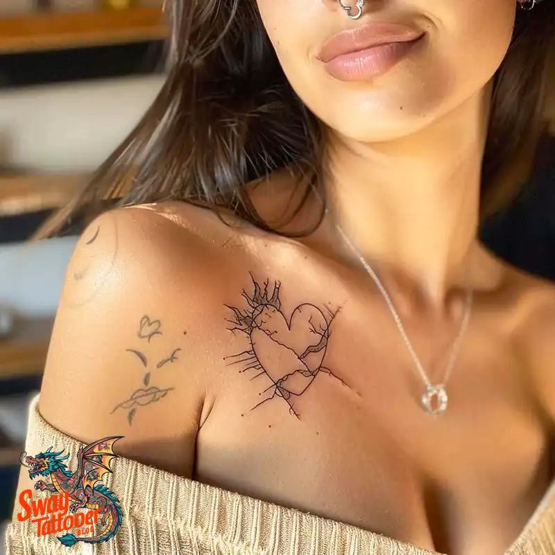 100 Broken Heart Tattoo Design Ideas, Symbolism & Placement 27 broken heart tattoo