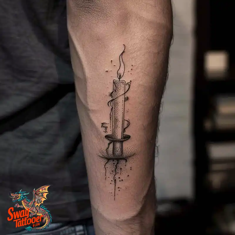 160 Candle Tattoo Designs: Your Skin with Symbolic Art 163 candle 1