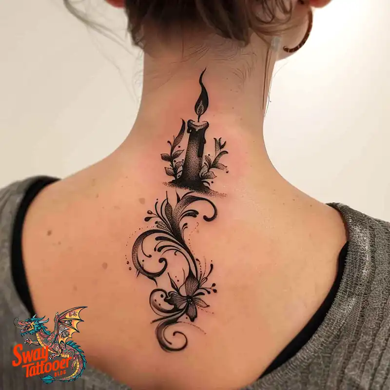 160 Candle Tattoo Designs: Your Skin with Symbolic Art 62 Candle Tattoo Ideas
