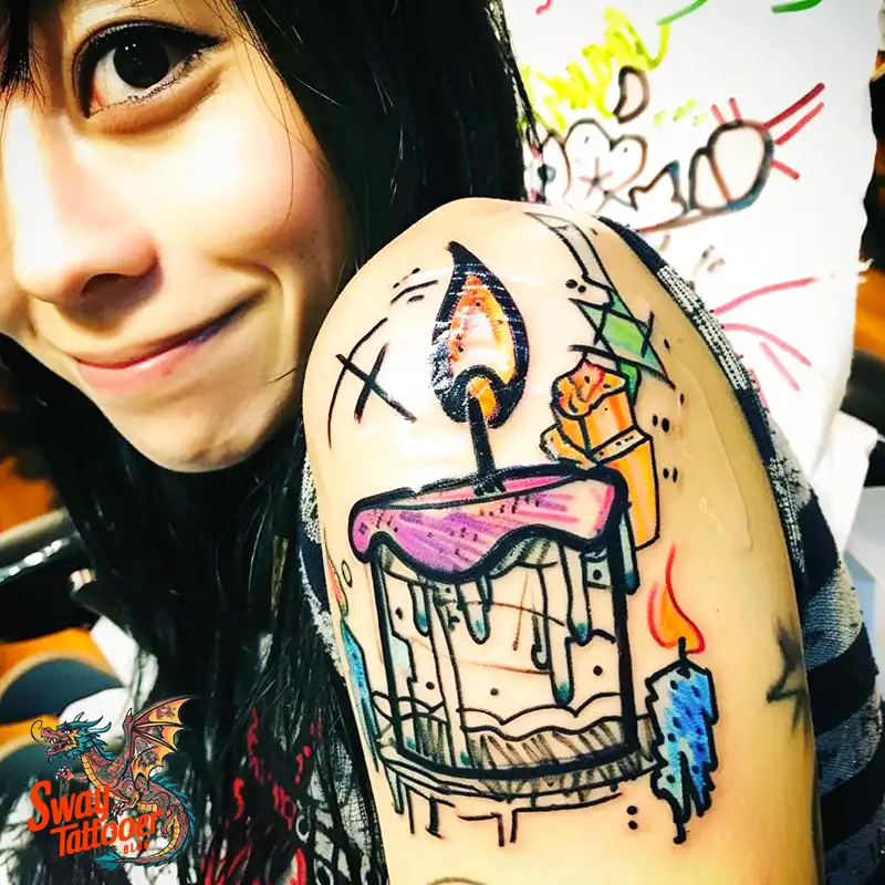 160 Candle Tattoo Designs: Your Skin with Symbolic Art 59 Candle Tattoo Ideas