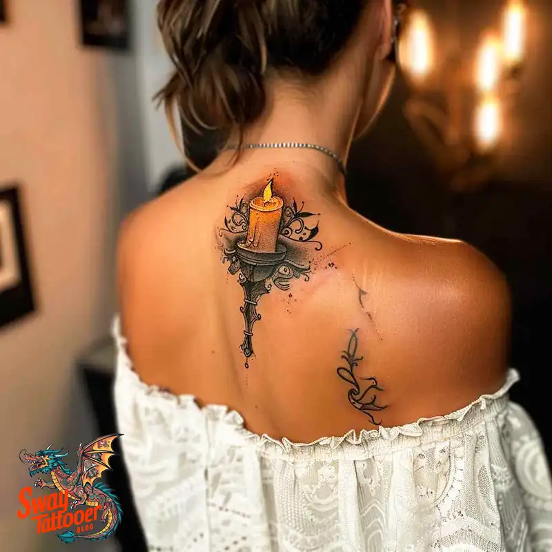 160 Candle Tattoo Designs: Your Skin with Symbolic Art 52 Candle Tattoo Ideas