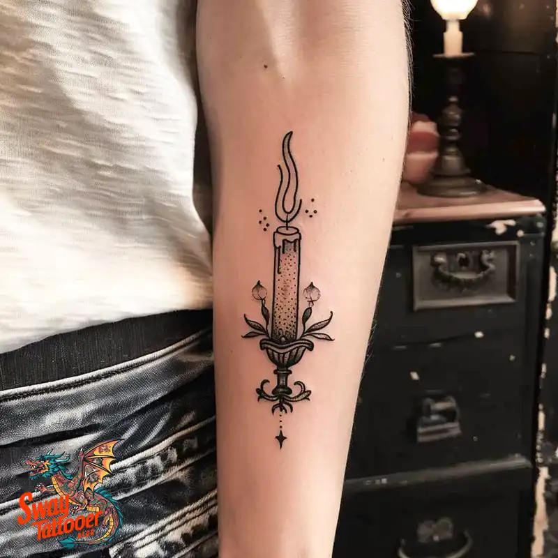 160 Candle Tattoo Designs: Your Skin with Symbolic Art 40 Candle Tattoo Ideas