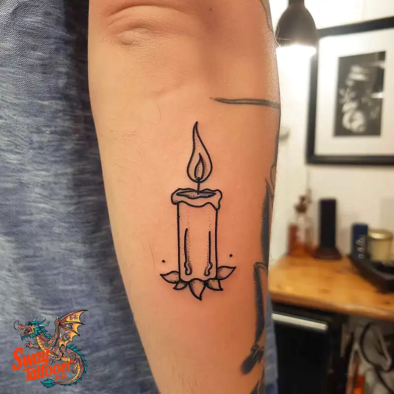 160 Candle Tattoo Designs: Your Skin with Symbolic Art 156 candle13