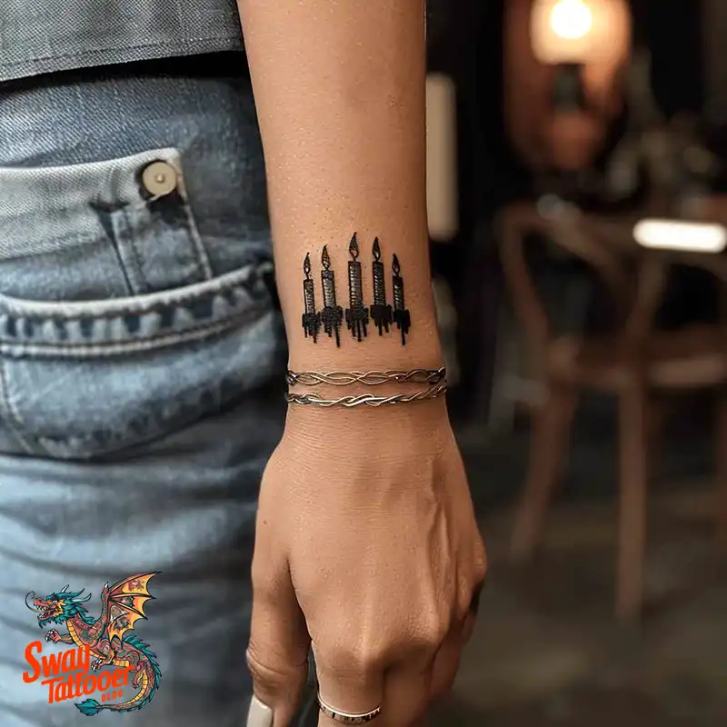 160 Candle Tattoo Designs: Your Skin with Symbolic Art 28 Candle Tattoo Ideas