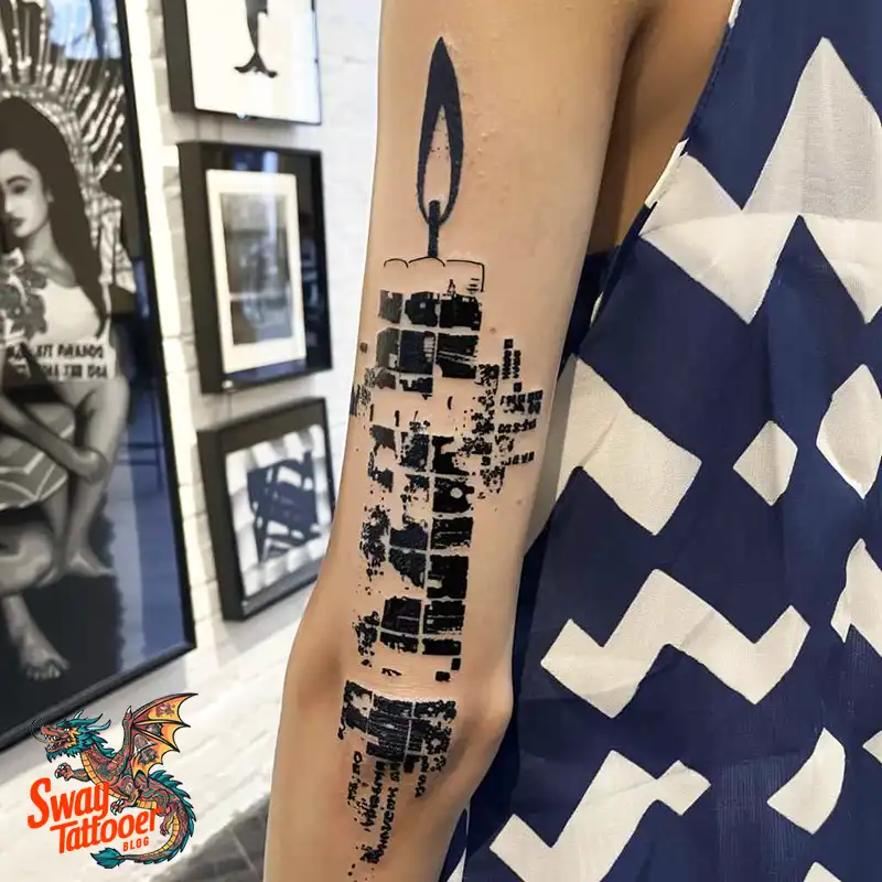 160 Candle Tattoo Designs: Your Skin with Symbolic Art 22 Candle Tattoo Designs