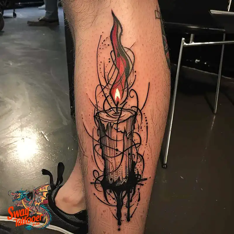 160 Candle Tattoo Designs: Your Skin with Symbolic Art 149 candle15