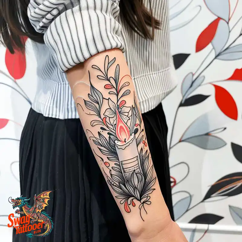 160 Candle Tattoo Designs: Your Skin with Symbolic Art 15 Candle Tattoo Designs